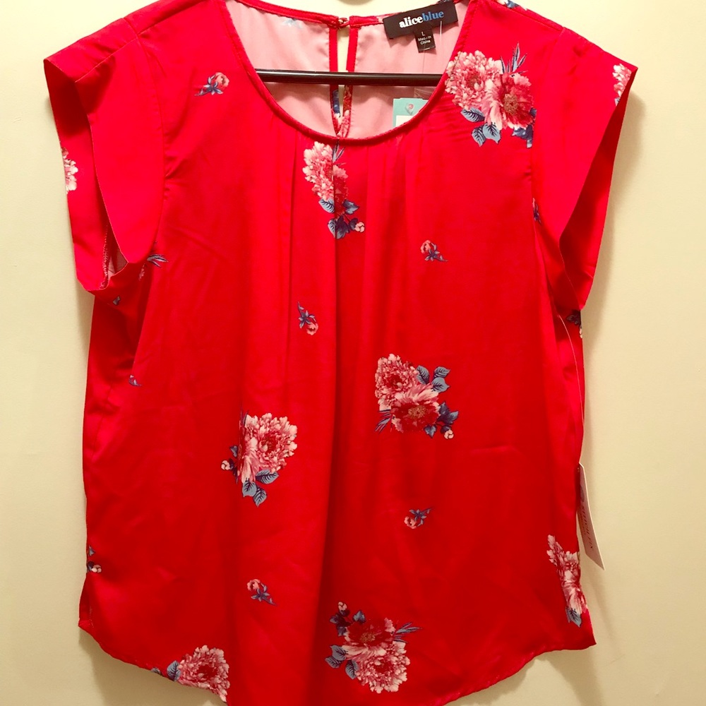 Floral short sleeve blouse